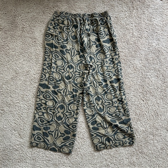 Jane and Delancey Black Tan Patterned Wide-Leg Pants Size Large - Picture 2 of 7